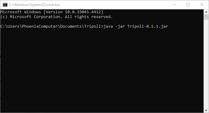 Windows Command Prompt with Java command